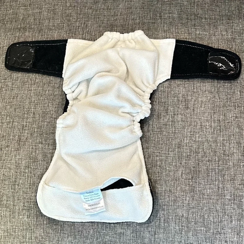 Baby Kicks Premium Pocket Cloth Diapers Velcro & Snap Closure Black Orange Red